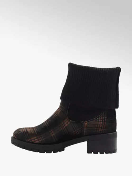 Čierne ponožkové topánky s kockovanou