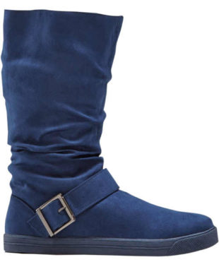 Modré zimné topánky Bonprix s ozdobným remienkom na členku