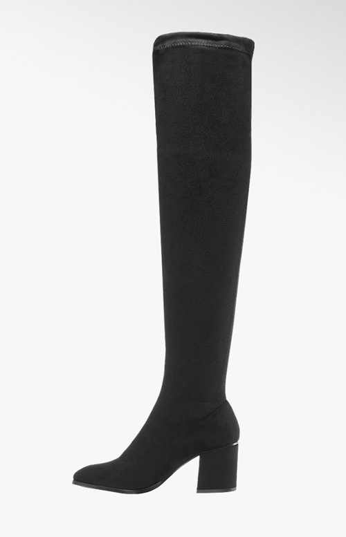 Čierne dámske topánky nad kolená Deichmann